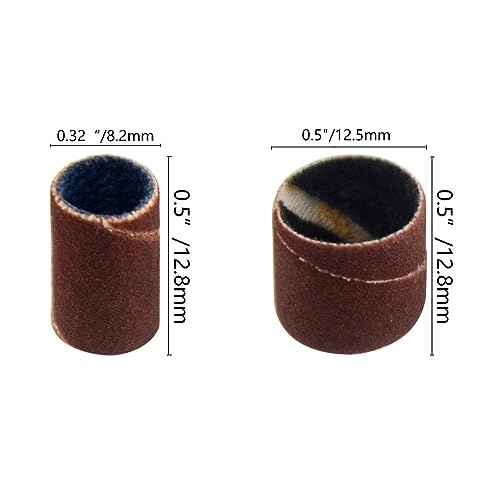 TOVOT 212PCS Sanding Drum Assortment Set Rotary Tool Sanding Drums with 1/8 Shank Sanding Bands Sanding Sleeves for Drill (180/240/320/600 Grit)