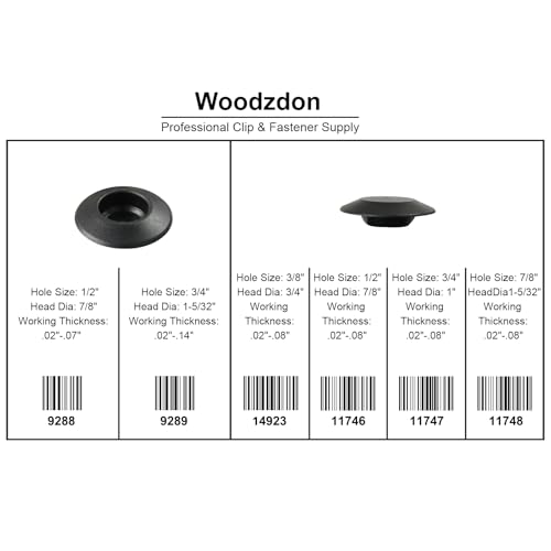 141pcs Auto Body Black Plastic Hole Plugs Set - Flush Mount Sheet Metal Assortment - Variation 141