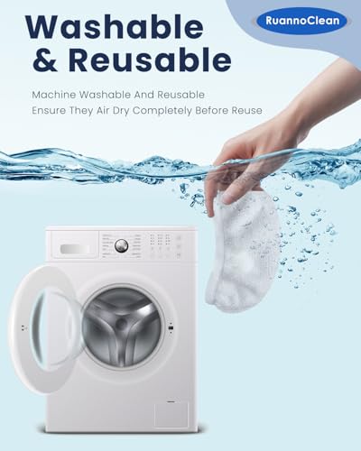 RuannoClean 12 Pack Steam Cleaner Pads - Universal Microfiber Replacement for Handheld Steam Cleaners (White)