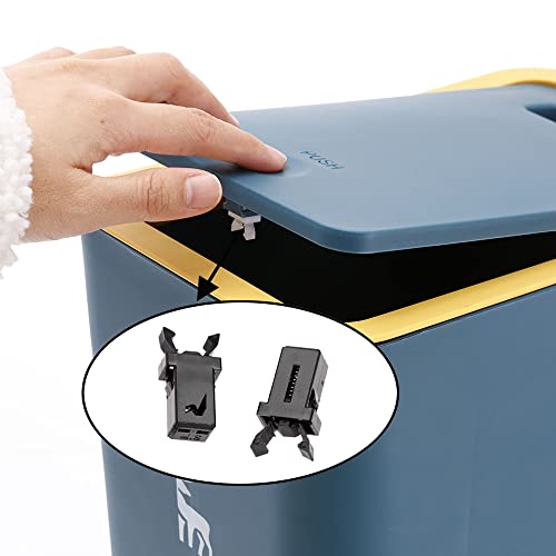 Sooyee 5-Pack Trash Can Lock Clips – Black Touch Lid Replacement Catches