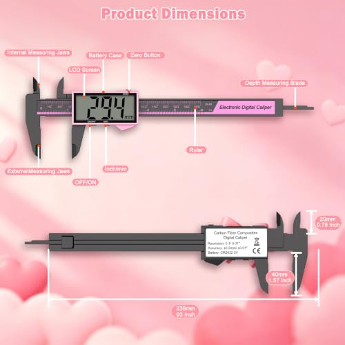 HDLNKAK 6"/150mm Digital Caliper Measuring Tool with Large LCD