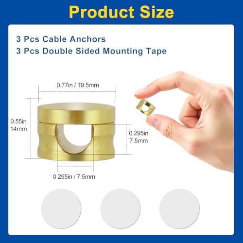 3 Pack Upgraded Cord Management Clips with Extra-Large Adhesive for Desk & Wall