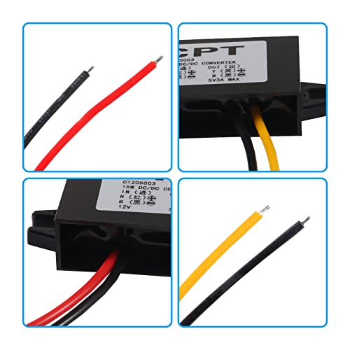 DIANN 12V to 5V 3A 15W Buck Converter Module - Wire Interface, Car Power Regulator