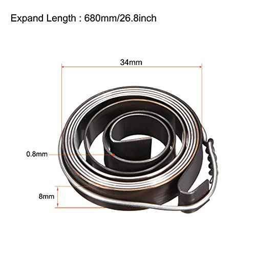 uxcell Drill Press Return Spring, Quill Spring Feed Return Coil Spring Assembly, 2.2Ft Long, 34 x 8 x 0.8mm