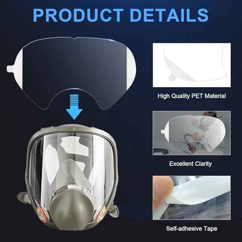 20 Pack Face Shield Cover, Peel Off Lens Cover Compatible with 3M Full Face Respirator Mask 6885, 6900, 6800, 6700, 6000 Series, Protective Cover for 6800 Respirator Parts