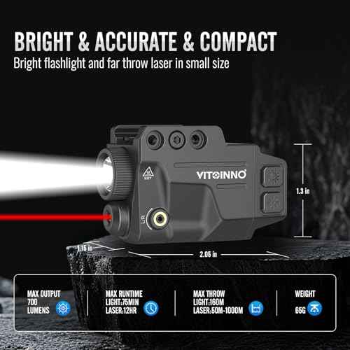 700 Lumens Red Laser Light Combo, Slidable Tactical Flashlight Compatible with Picatinny Rail,Magnetic Rechargeable (Red)