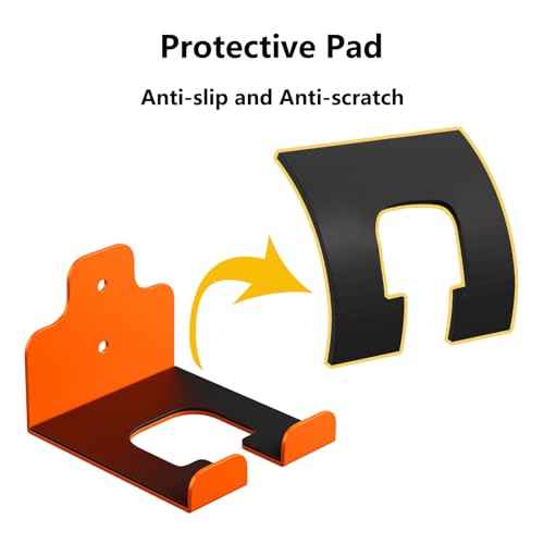 Garage Organizer Trimmer Rack, Garden Power Tool Hanger Weed Whackers Holder Wall Mounted for Grass Trimmer, Hedge Trimmer, Garage Trimmer, Garden Tools,2 Pack(Orange)