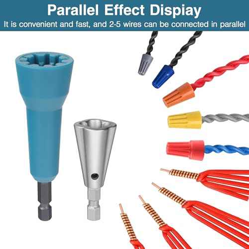 Wire Nut Twister,Wire Twisting Tool,Wire Nut Twiter for Drill,Spin Twist Wire Connector Socket,Wire Connector Driver with 1/4" Chuck,Wire Stripping and Twisting Tool for Cable Quick Stripping(2pcs)