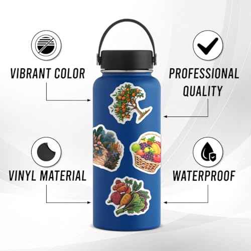 Pack 50 Pcs Plants Garden Stickers for Water Bottles Funny Laptop Cups Luggage Scrapbooking Journaling Teens Kids Girls Boys Adults Waterproof Aesthetic Sticker Small Vinyl Decals