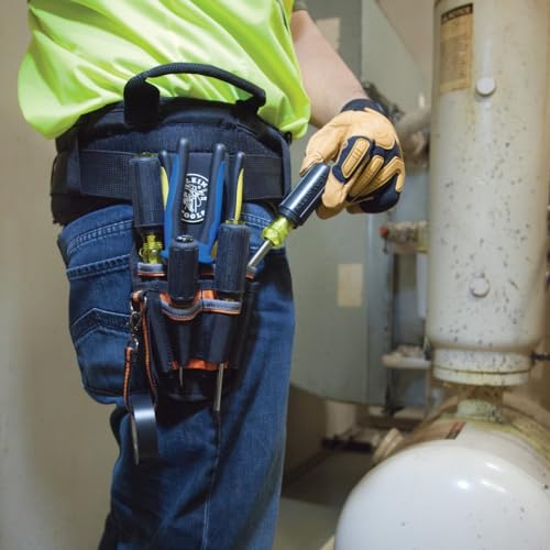 Klein Tools Small Tool Pouch for Electricians with 9 Pockets & Tape Thong - Tradesman Pro