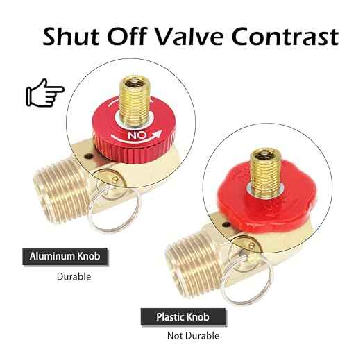 Portable Air Tank Manifold with Fill Port, Aluminum Valve and Relief Bypass, 1/2" MNPT for Air Tank x 1/4" FNPT for Hose x 1/8" FNPT for Gauge