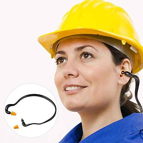 BBTO Banded Earplugs for Shooting Range Band Ear Plugs Lightweight Silicone Earplugs for Hearing Protection, Noise Reduction, Work, Construction, Sleeping, Concerts, Sports Racing(Orange,4 Pcs)