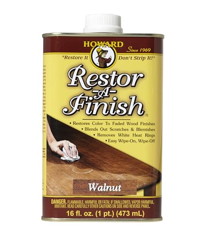 Howard Restor-A-Finish Walnut 16 oz - Wood Furniture Scratch & Blemish Repair
