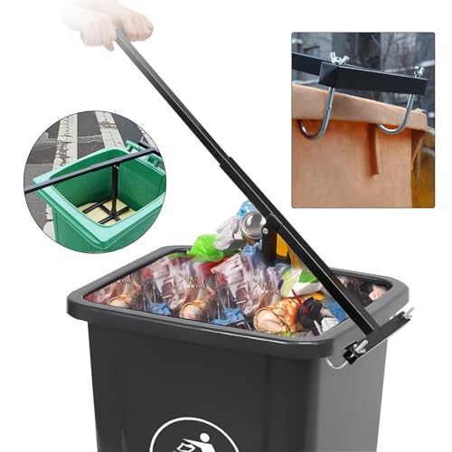 Manual Trash Compactor for Waste Recycling, Heavy-Duty Iron, Adjustable for 120-660L Bins