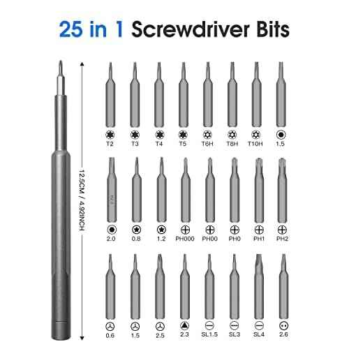 Precision Screwdriver Set, Small Screwdriver with Torx Phillips Head & Flathead, Repair Tool Kit with Magnetic Bits for Electronics, PC, Watch, Jewelry, DIY Projects and Home Repairing