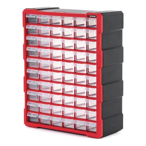 INTERTOOL 60-Drawer Parts Organizer 19x15x6 in Wall/Desktop Storage Cabinet BX08-4016