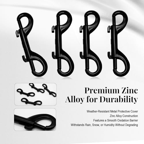 Heavy Duty Zinc Alloy Snap Hooks - 3.5 Inch, 110lb Load, Pack of 4