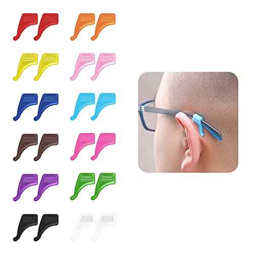 12 Colors Glasses Ear Grip Kids and Adults Sport Eyeglass Strap Holder, Eyewear Retainer, Silicone Anti Slip Holder