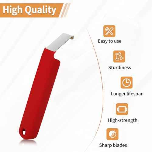 Vinyl Siding Removal Tool Fits for Reattach Siding Repair, Steel Blade Siding Zip Tool Extra Long Non-Slip Grip Handle£¨Red£©