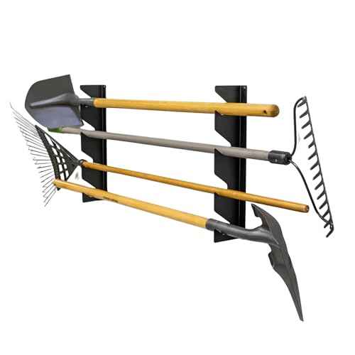 StoreYourBoard Shed Tool Organizer Wall Mount, Garage Organization, Garden Tool Organizer for Shovels and Rakes, Solid Steel Holds 100 lbs