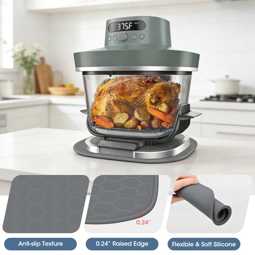 Heat-Resistant Silicone Mat for Ninja Crispi Pro 6-in-1 Glass Air Fryer, Anti-Slip Countertop Protector