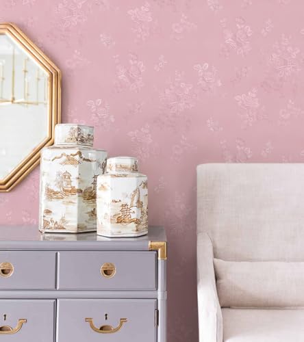 Lativo Pink Silk Embossed Peel and Stick Wallpaper - 17.7 x 118 Inches