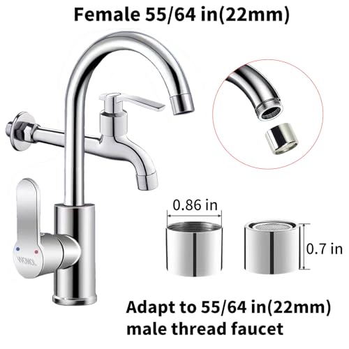 TSBSHum Female 4PCS Bathroom Sink Aerator 2.2 GPM Brass Stainless Steel Replacement