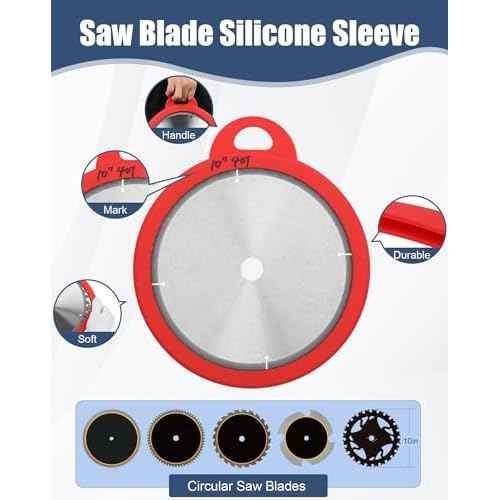 Silicone Saw Blade Holder, Saw Blade Storage Protector Guard for Circular 10" Blade Diameter, Easy Holder and Finger Protection Fit for Diablo, Makita, DeWalt, Craftsman and More, 1 Pack