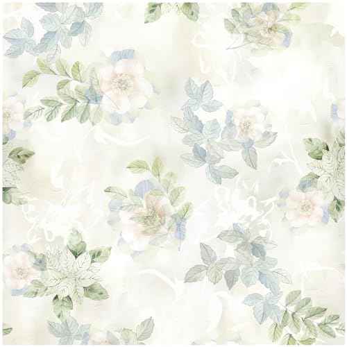 Green Floral Peel and Stick Wallpaper Boho Contact Paper 17.3"x78.8" Vinyl Leaf Flower Removable Self Adhesive Wallpaper for Bedroom Vintage Wall Paper Mural Home Decor for Walls Furniture
