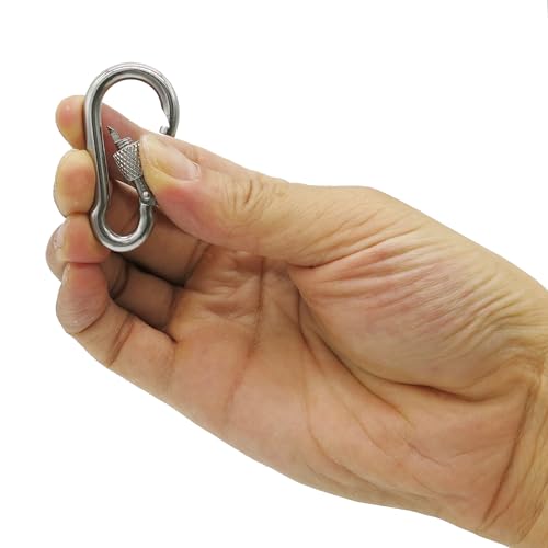 Outmate 2 Inch (M5) Heavy Duty Stainless Steel Carabiners 12-Pack, Rust-Free & Durable Clips for Outdoor & Indoor Use