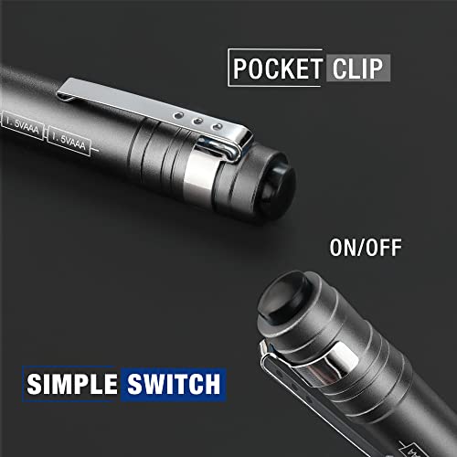 WORKPRO Gray LED Pen Light 4-Pack Aluminum Pocket Flashlights with Clip