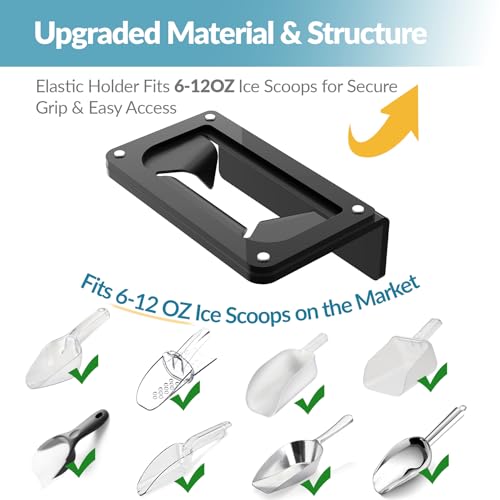 NiHome Silicone Ice Scoop Holder with Adhesive Mount – Fits 6-12 oz Scoops