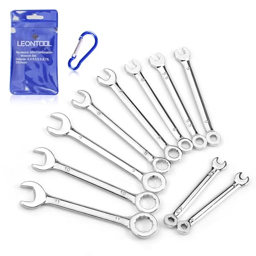 4mm Metric Mini Wrench Set, 10-Piece, High Carbon Steel, Chrome Plated