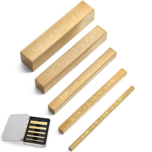 LOSTRONAUT Brass Setup Blocks Height Gauge Set – 5 Piece, Laser-Engraved 1/8"–1/2", Table Saw/Router Stand