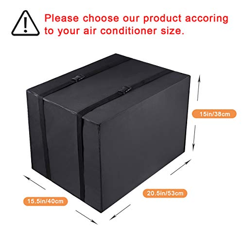 Luxiv 21x16x15 Inch Waterproof Window AC Cover Black - Outdoor Air Conditioner Protector