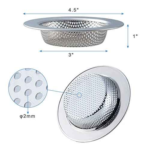 2 Pcs Sink Strainer for Most Kitchen Sink Drain Basket, Upgraded Double-Layer Safe Design Kitchen Sink Strainer (Outer Diameter 4.5 Inch)