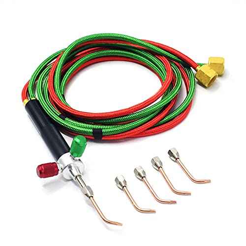 Mini Oxygen Torch Kit, Micro Oxygen Acetylene/Butane Gas Welding Torch with 5pc Tips for Jewelry Repair