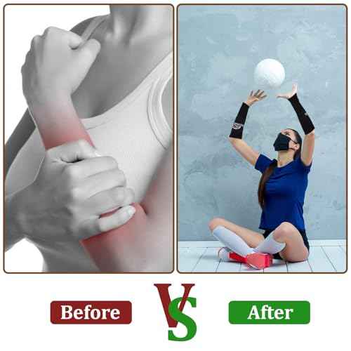 1 Pair Arm Sleeves Volleyball, Passing Hitting Forearm Sleeves with Protection Arm Pads and Thumb Hole