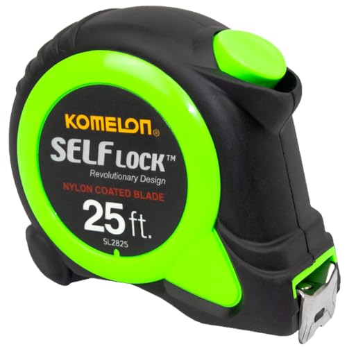 7.6m Komelon Self Lock Power Tape Measure with Retraction Control