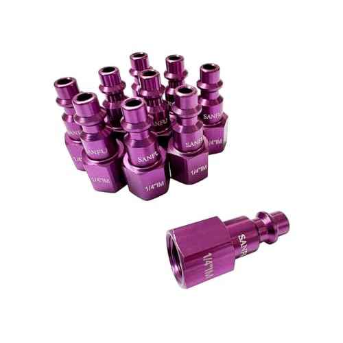 1/4 NPT Air Hose Fittings 10 Pcs Purple, I/M Type Female thread air compressor fittings, Lightweight, Premium Air Compressor Hose Accessories