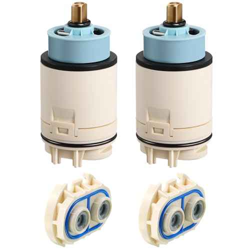 Dreyoo Single Function Pressure Balance Cartridge Replacement for RP70538/RP73625, Shower Cartridge Compatible with Peerless/Delta Single Handle Tub/Showers Faucet (Check Valve Included) (2 Pack)