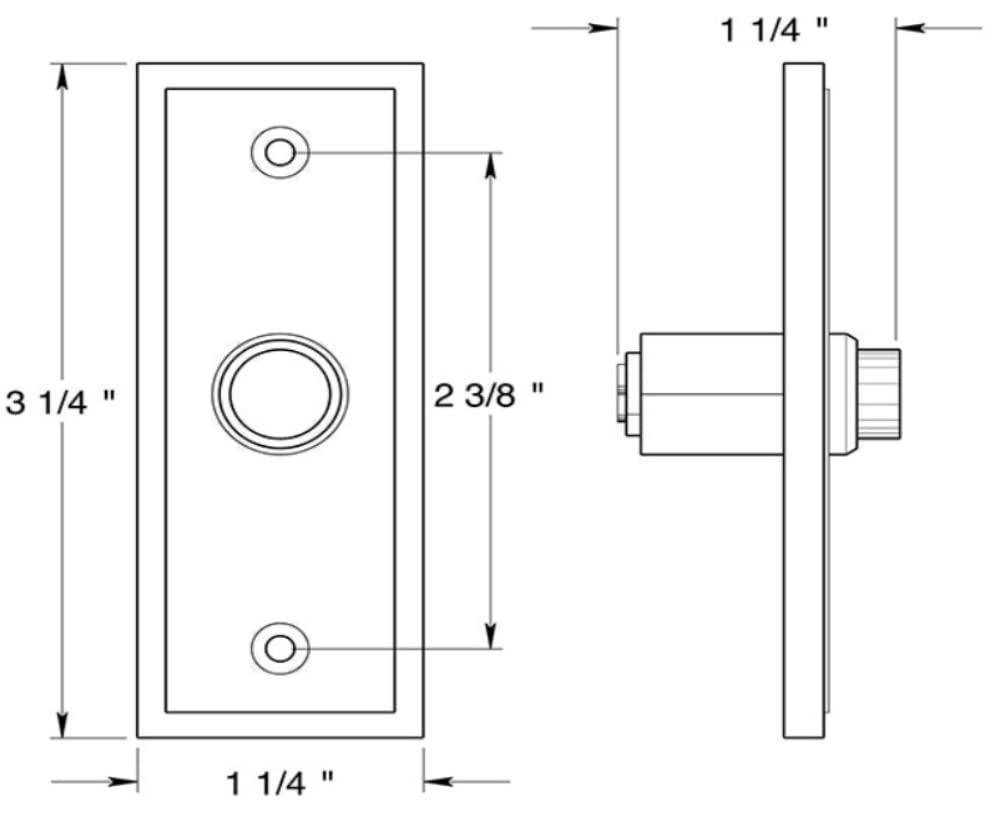 Deltana Bell Button,Rectangular Contemporary Oi, Oil Rubbed Bronze