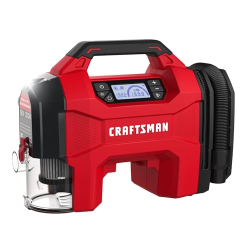 CRAFTSMAN 3-in-1 Tire Inflator, Portable Air Compressor & Vacuum, Tool Only