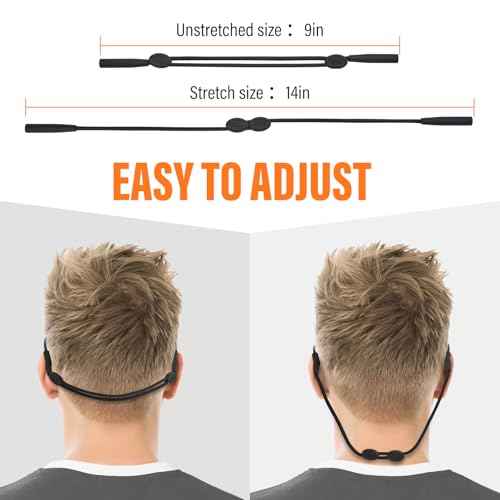 Glasses Holder Strap - 3Pcs Adjustable Sunglasses Straps Cords for Men Women - Eyeglasses Holders Around Neck - Eyewear String Lanyard Retainer - 14in Black