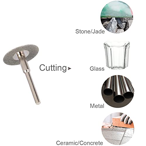 Wolfride 10Pcs Diamond Cutting Wheel Cutting Discs for Rotary Tool Disc Drill Blades and Mandrel for Glass Tile Metal