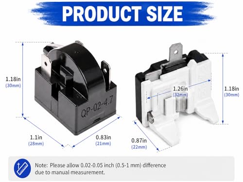 QP-02-4.7 3Pin Refrigerator Start Relay Kit with 1/2HP Overload Protector