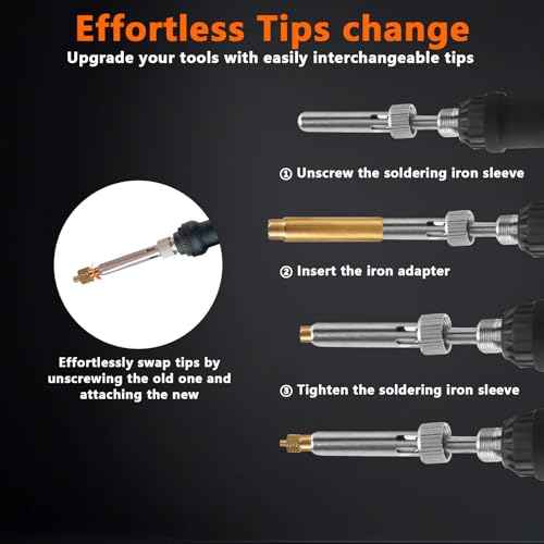 7 Heat Set Insert Tips & 1 Soldering Iron Adapter, Brass Heat-Set Insert Tips for Threaded Inserts M2 M2.5 M3 M4 M5 M6 M8, Plastic 3D Printer Soldering Iron Tipsfor Weller SP40NUS/Hakko FX-888D/900M