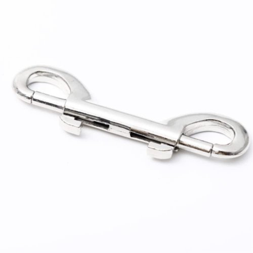 JLEivvi 2 Pcs Double Ended Lead for Dogs, Bolt Snap Hooks Zinc Alloy Double End Clip Silver Diving Clip Trigger Snaps for Diving Dog Leash Key Chain Horse Tack Pet Feed Buckets