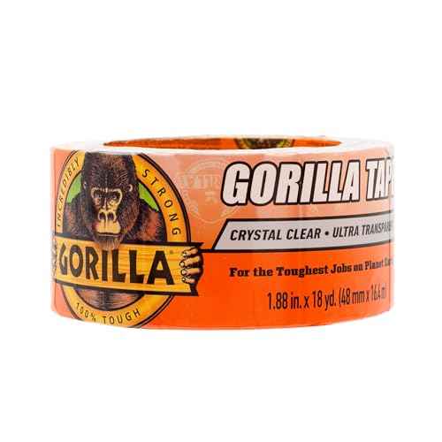Gorilla Crystal Clear Tape, 1.88¡± x 18 yd (Pack of 1) - Weather Resistant for Indoor or Outdoor Projects and Repairs