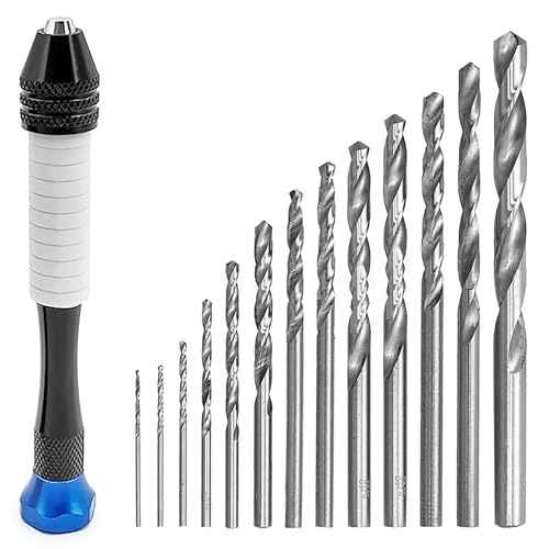 CoguZed 26 Pcs Jewelry Hand Drill Set, Versatile Pin Vise Craft Drill for Jewelry Making, High Precision Manual Drill with Mini Twist Drills Bits, Ideal for Wood, Plastic, Miniature Crafting(Blue)